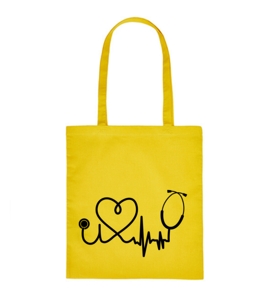 Vászontáska - Tep doktorka, 36x42 cm, fehér