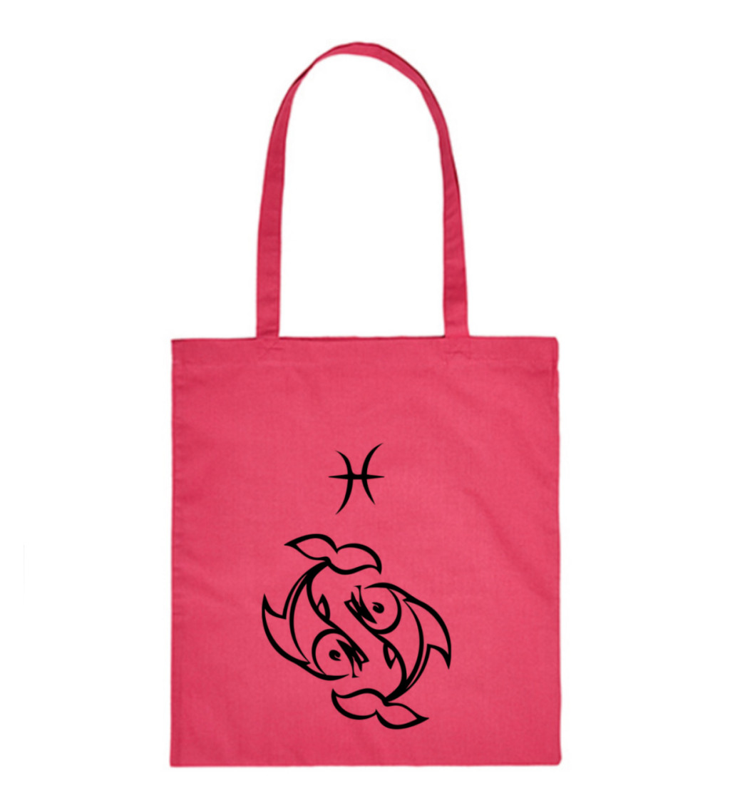 Vászontáska - Halak jele, 36x42 cm, fehér