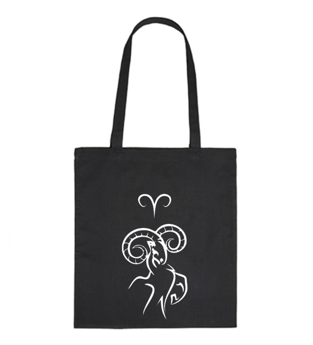 Vászontáska - Kos jel, 36x42 cm, fehér