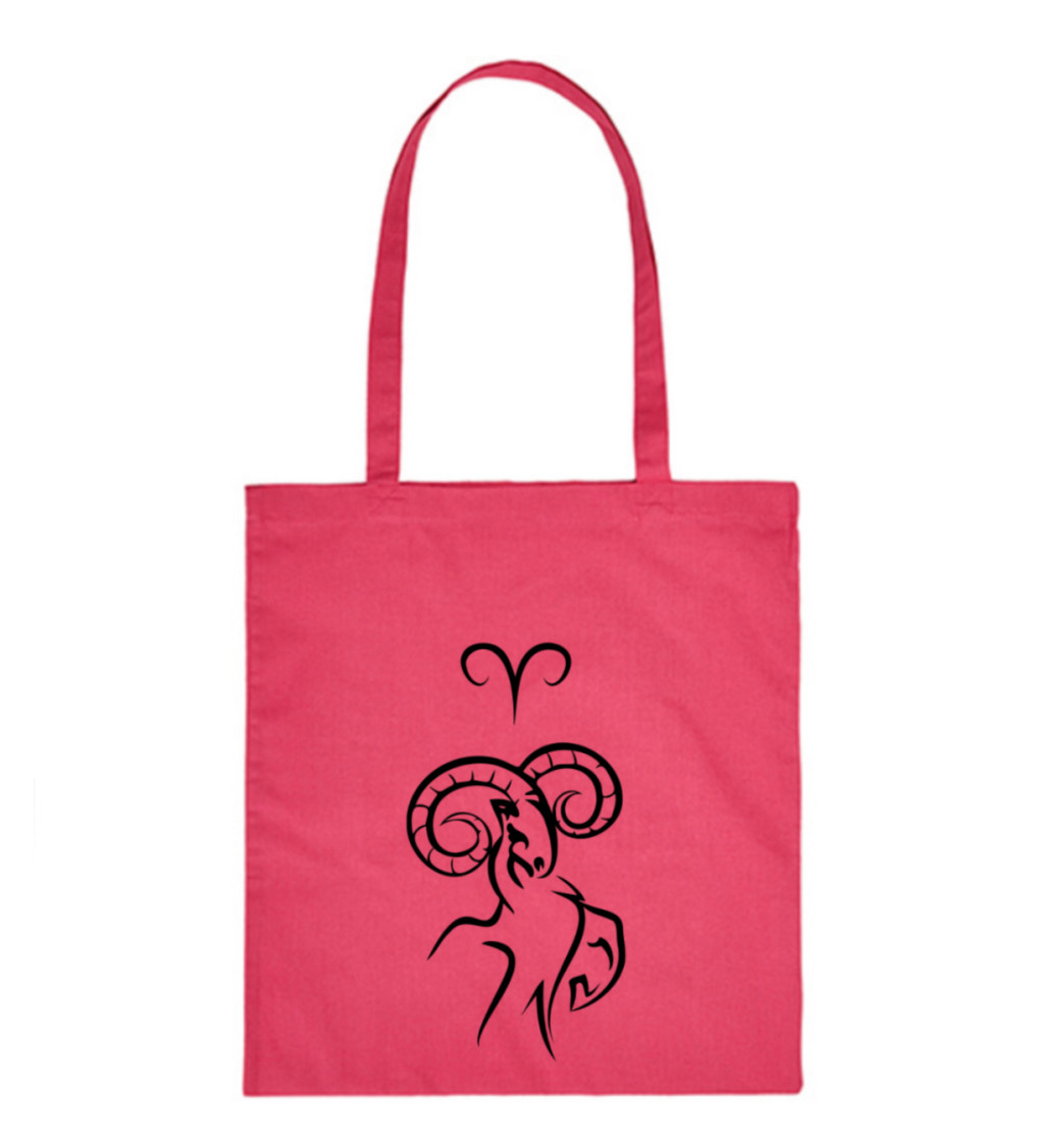 Vászontáska - Kos jel, 36x42 cm, fehér