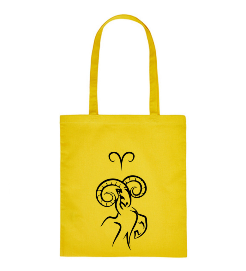 Vászontáska - Kos jel, 36x42 cm, fehér