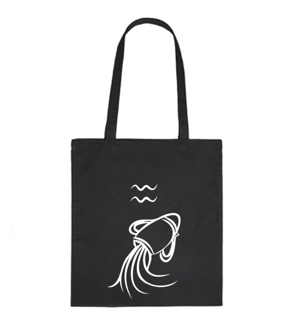 Vászontáska - Sign Aquarius, 36x42 cm, fehér