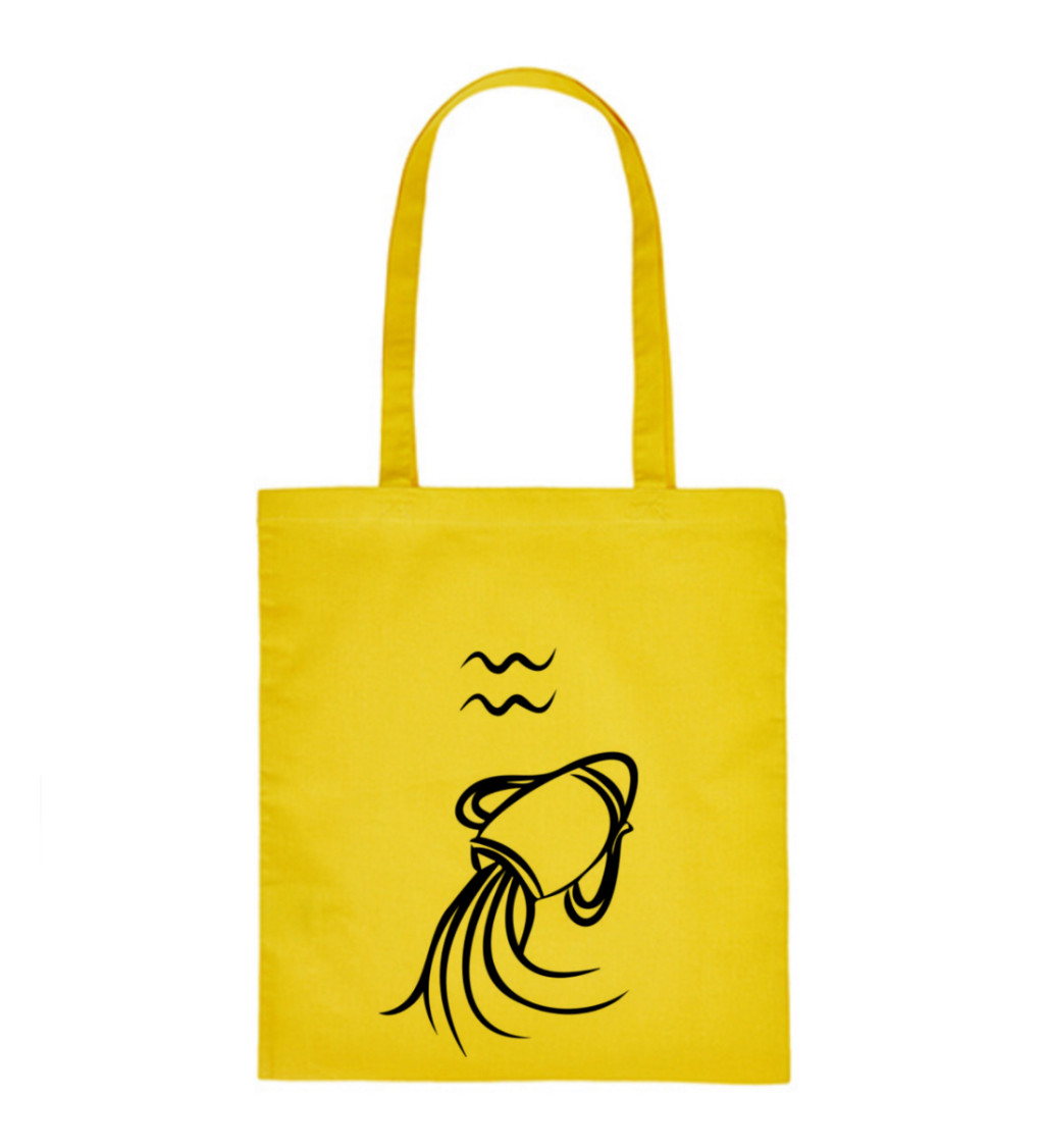 Vászontáska - Sign Aquarius, 36x42 cm, fehér