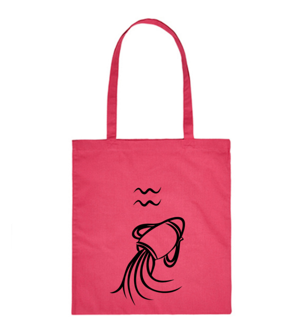 Vászontáska - Sign Aquarius, 36x42 cm, fehér