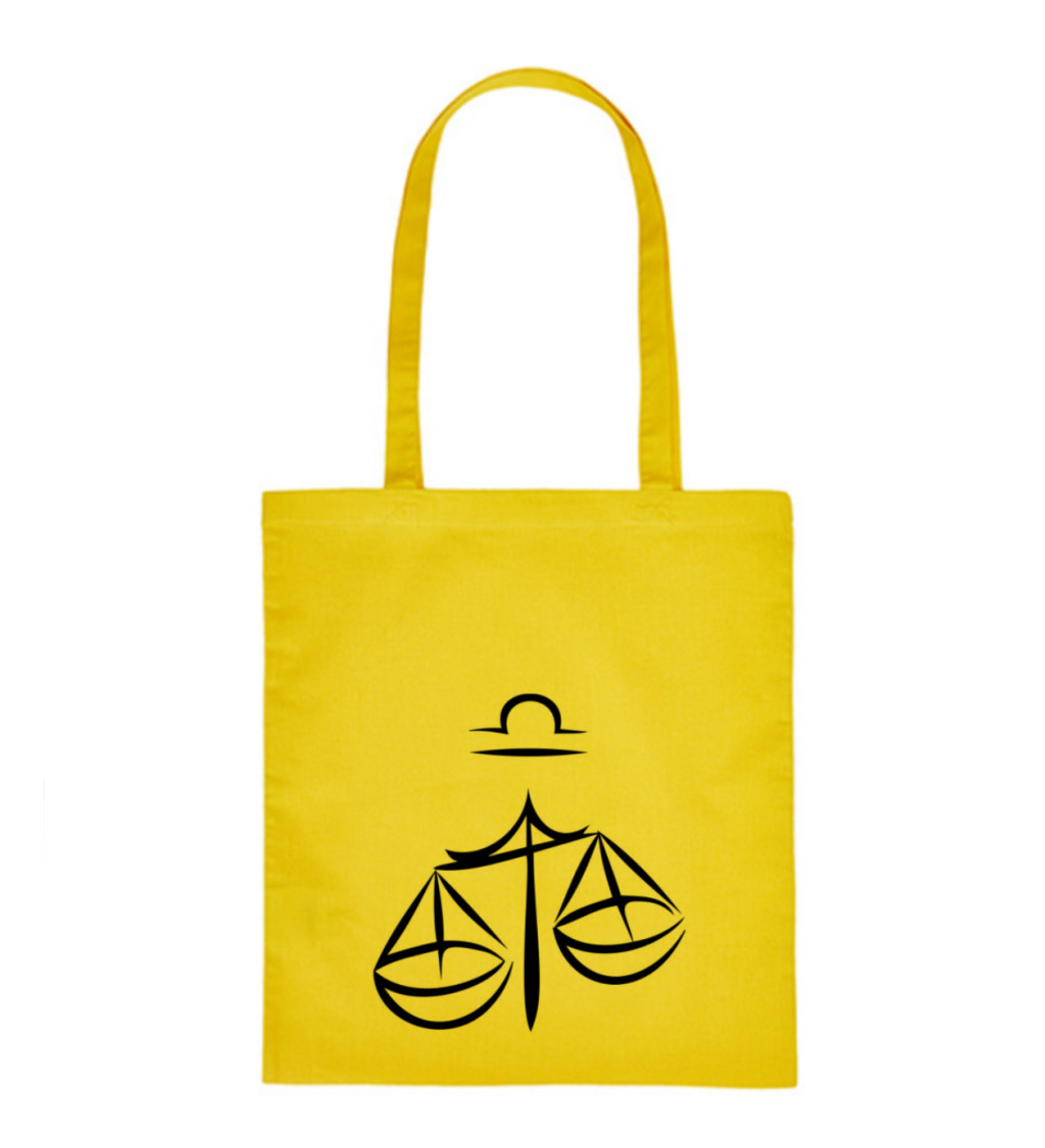 Vászontáska - Mérlegjel, 36x42 cm, fehér