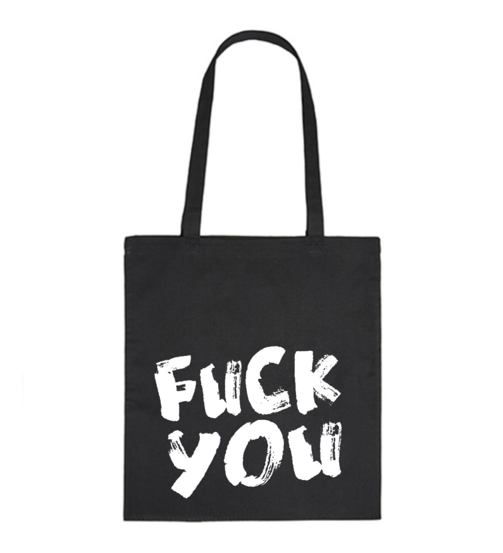 Vászontáska - Fuck you, 36x42 cm, fehér