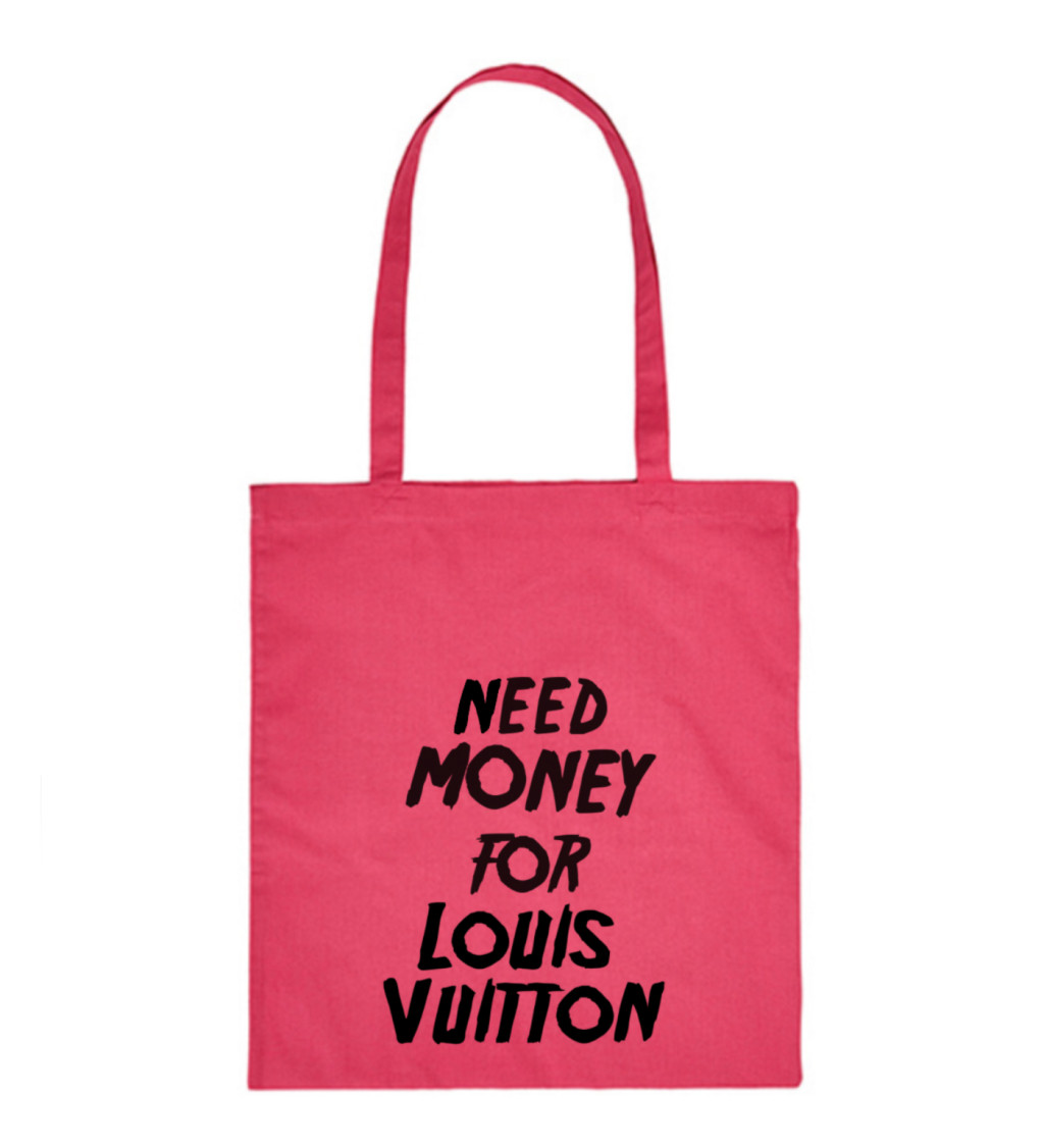 Vászon táska - Pénz kell Vuittonhoz, 36x42 cm, fehér
