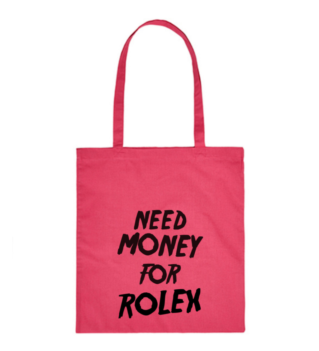 Vászon táska - Rolexre kell pénz, 36x42 cm, fehér