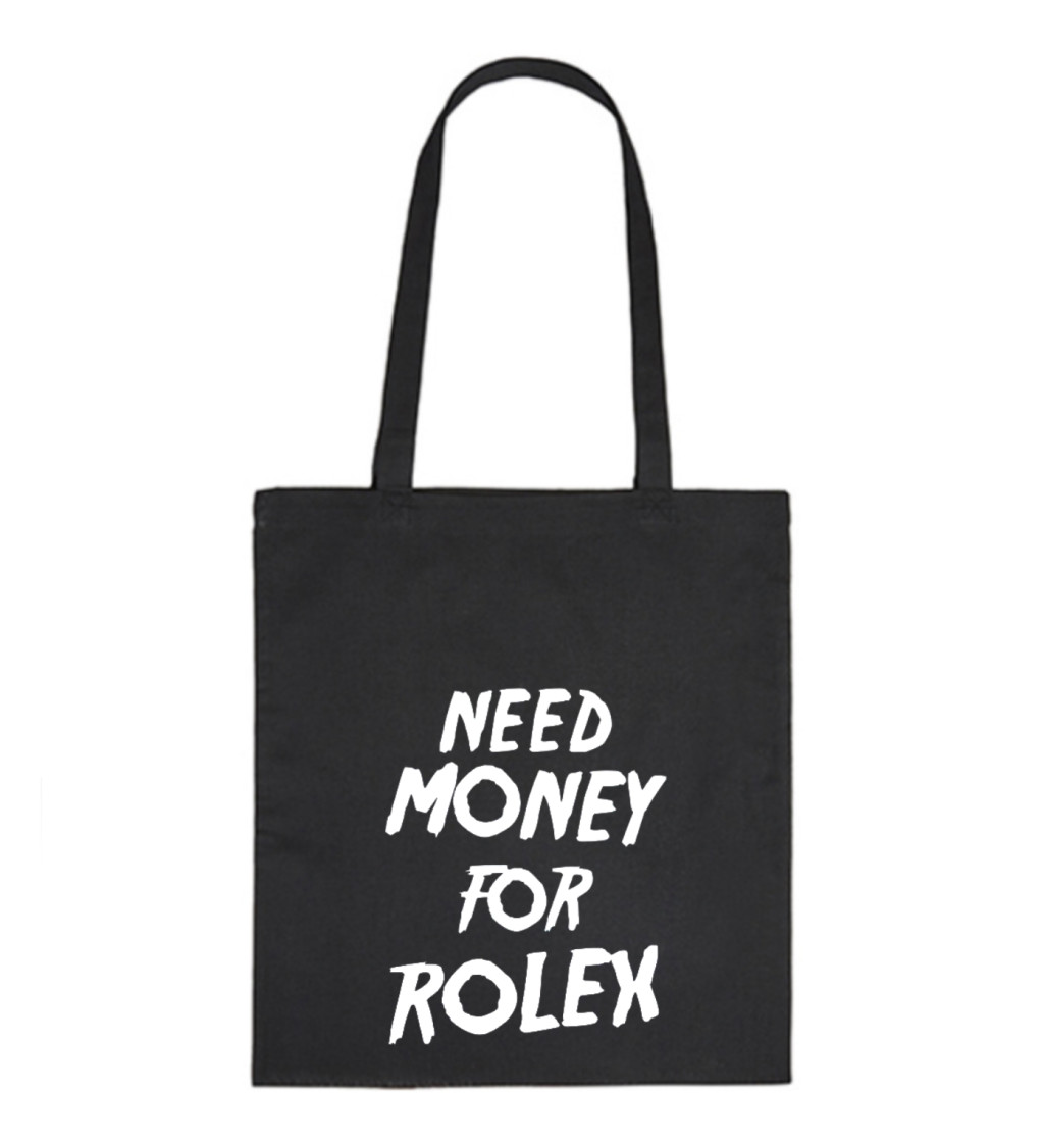 Vászon táska - Rolexre kell pénz, 36x42 cm, fehér