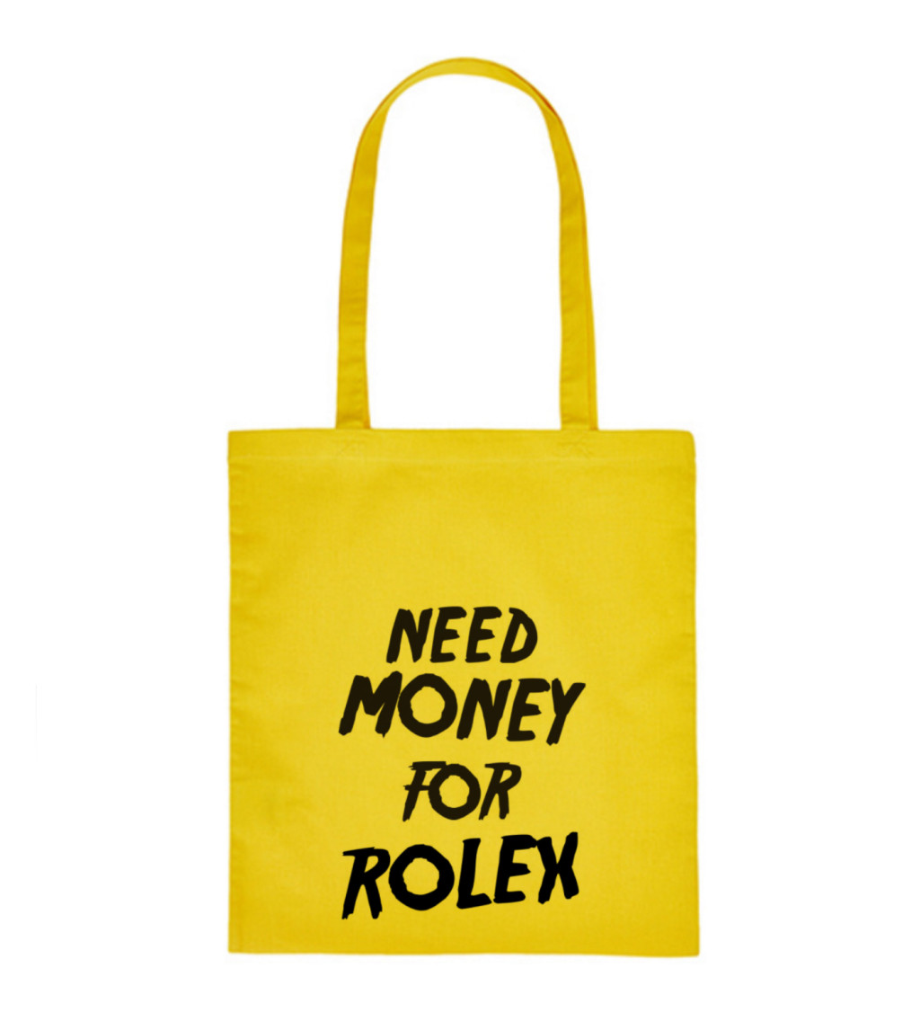 Vászon táska - Rolexre kell pénz, 36x42 cm, fehér