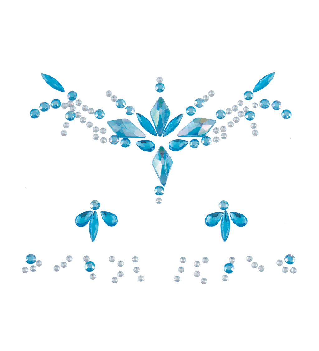 Kék arc- és ujj strasszkövek