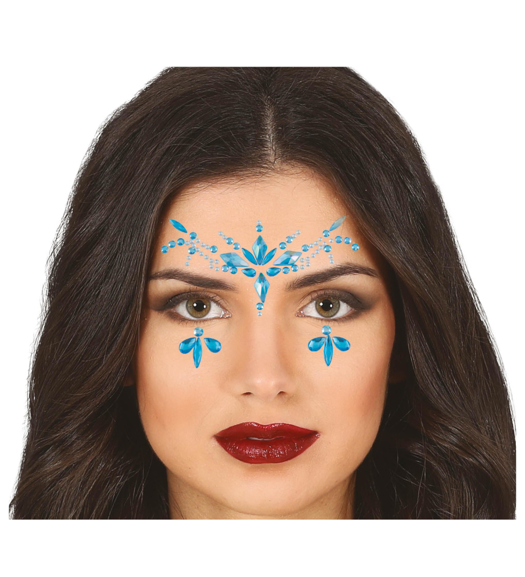 Kék arc- és ujj strasszkövek