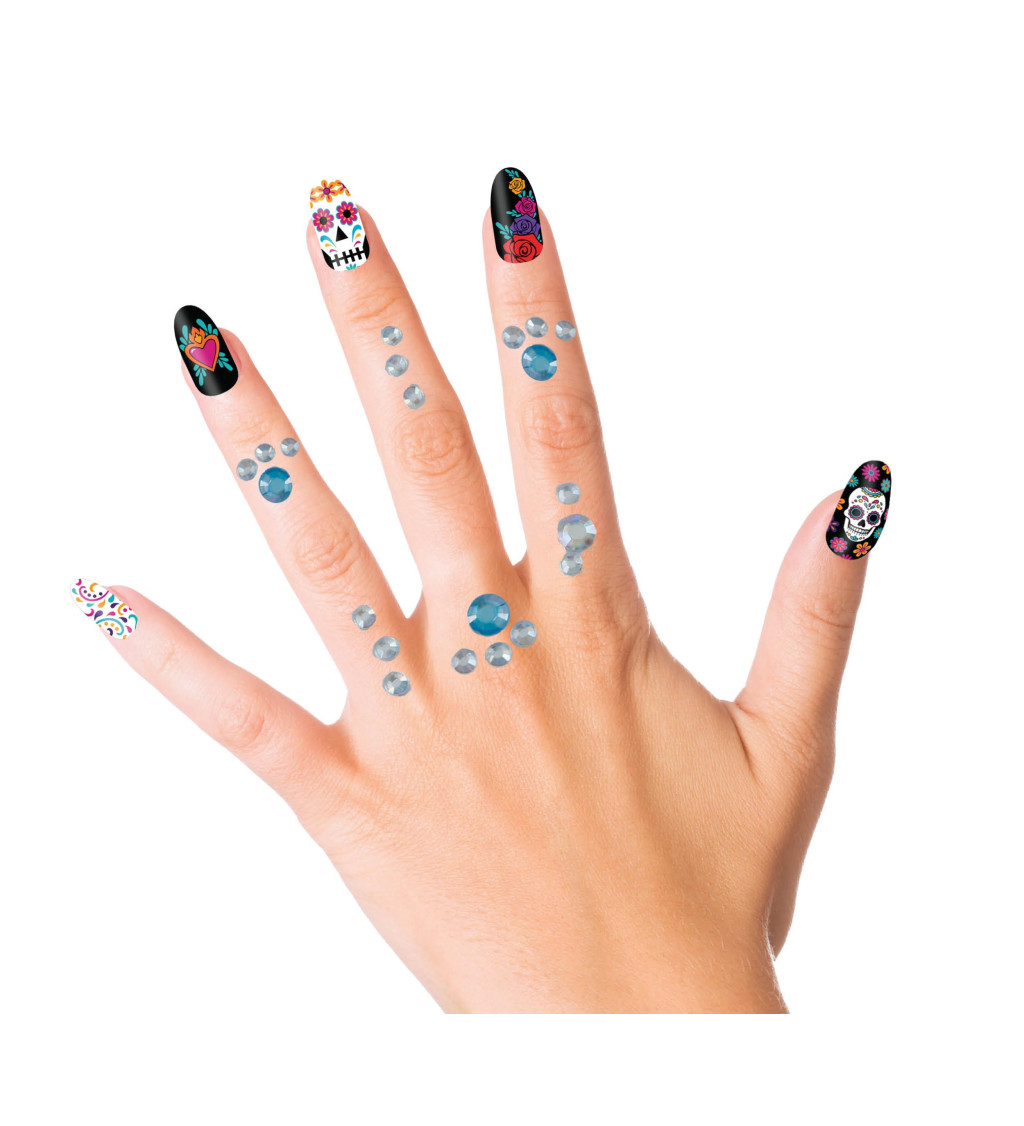 Kék arc- és ujj strasszkövek