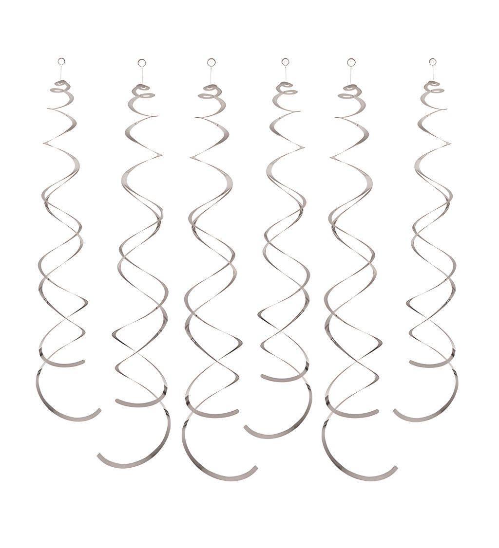 Dekoratív spirálok - Ezüst 14 cm (6 db)