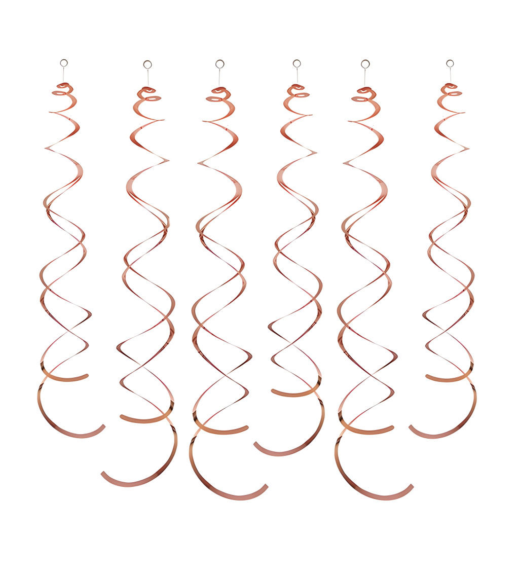 Dekoratív spirálok - Rózsarany 14 cm (6 db)