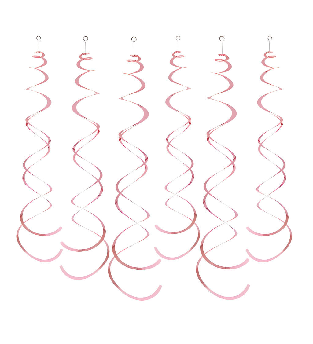 Dekoratív spirálok - Rózsaszín 14 cm (6 db)