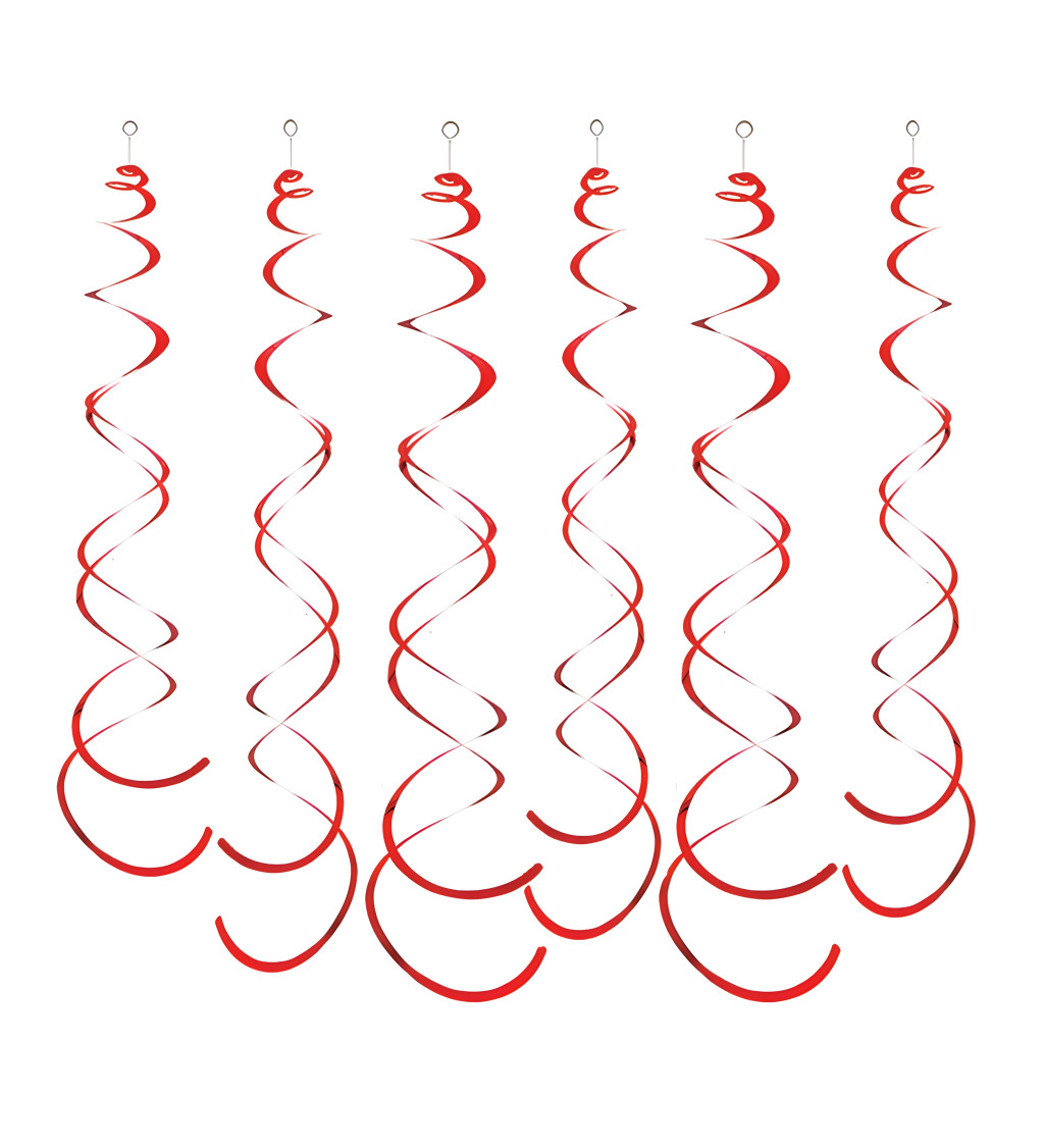Dekoratív spirálok - Piros 14 cm (6 db)