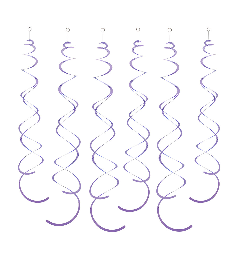 Dekoratív spirálok - Lila 14 cm (6 db)