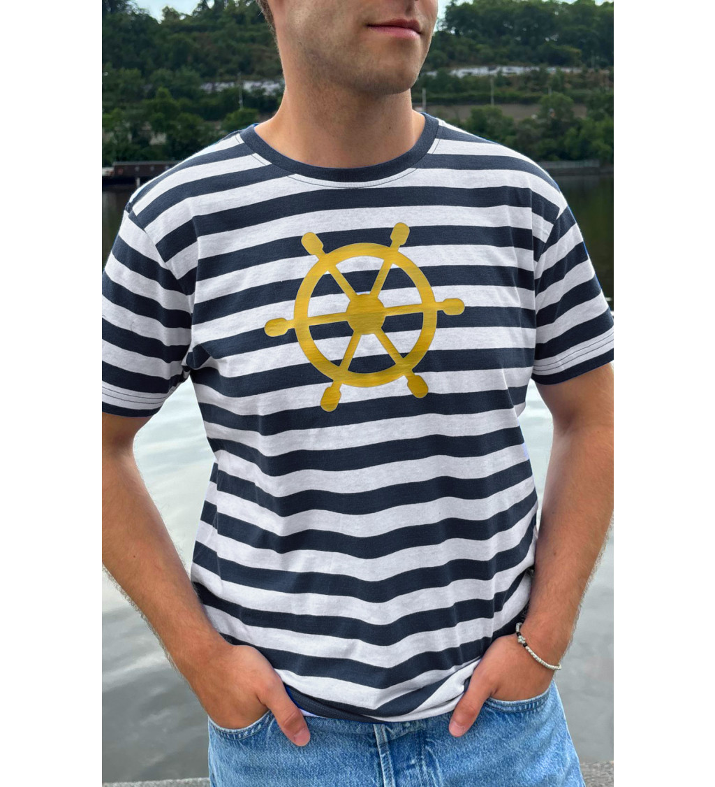 Férfi matróz póló kormánylapát motívummal