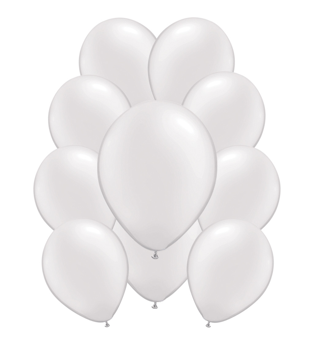 Fém latex léggömbök - fehér