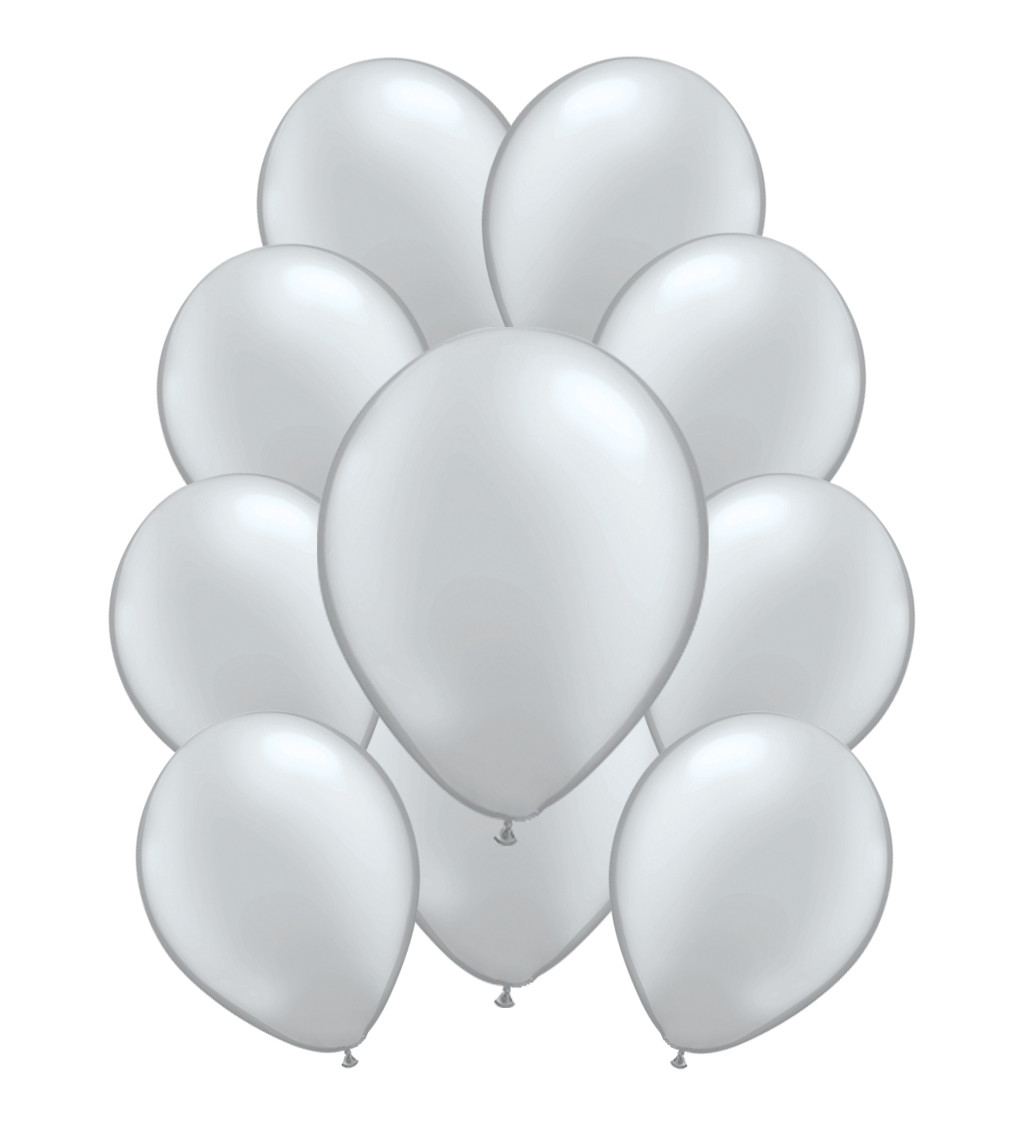 Fém latex léggömbök - ezüst