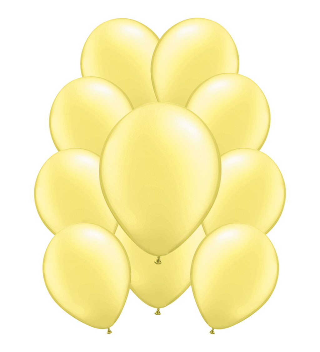 Fém latex léggömbök - sárga