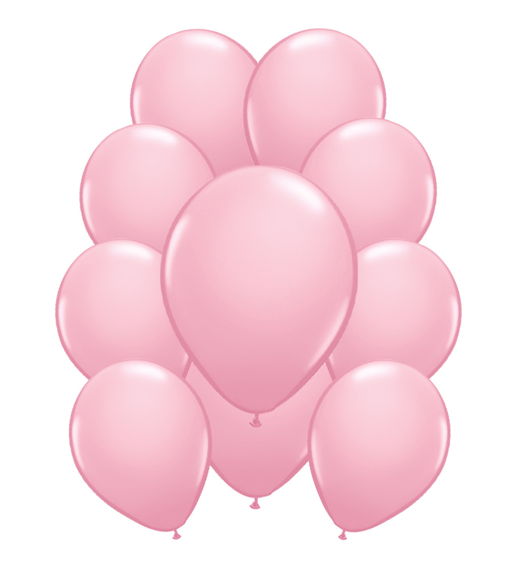 Fém latex léggömbök - babarózsaszín