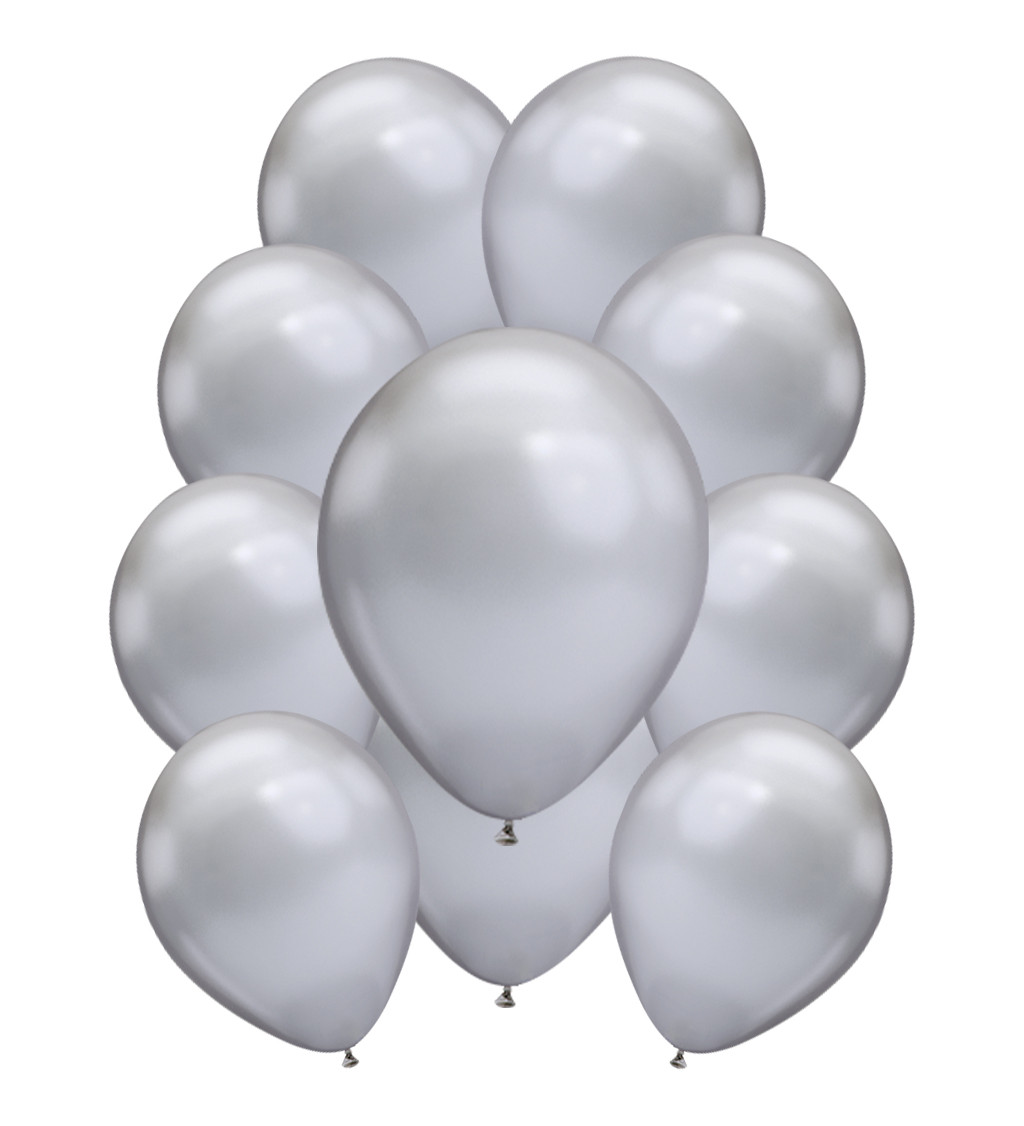Króm latex léggömbök - ezüst