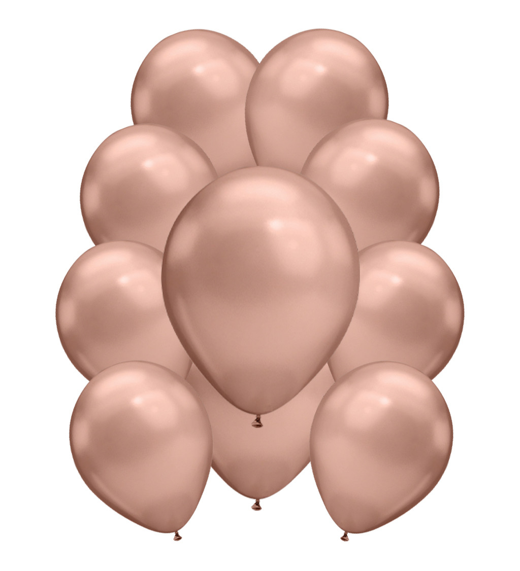 Króm latex léggömbök - Rose gold
