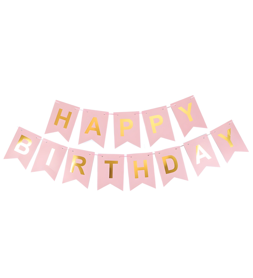 Boldog szülinapot - rózsaszín zászlófüzér