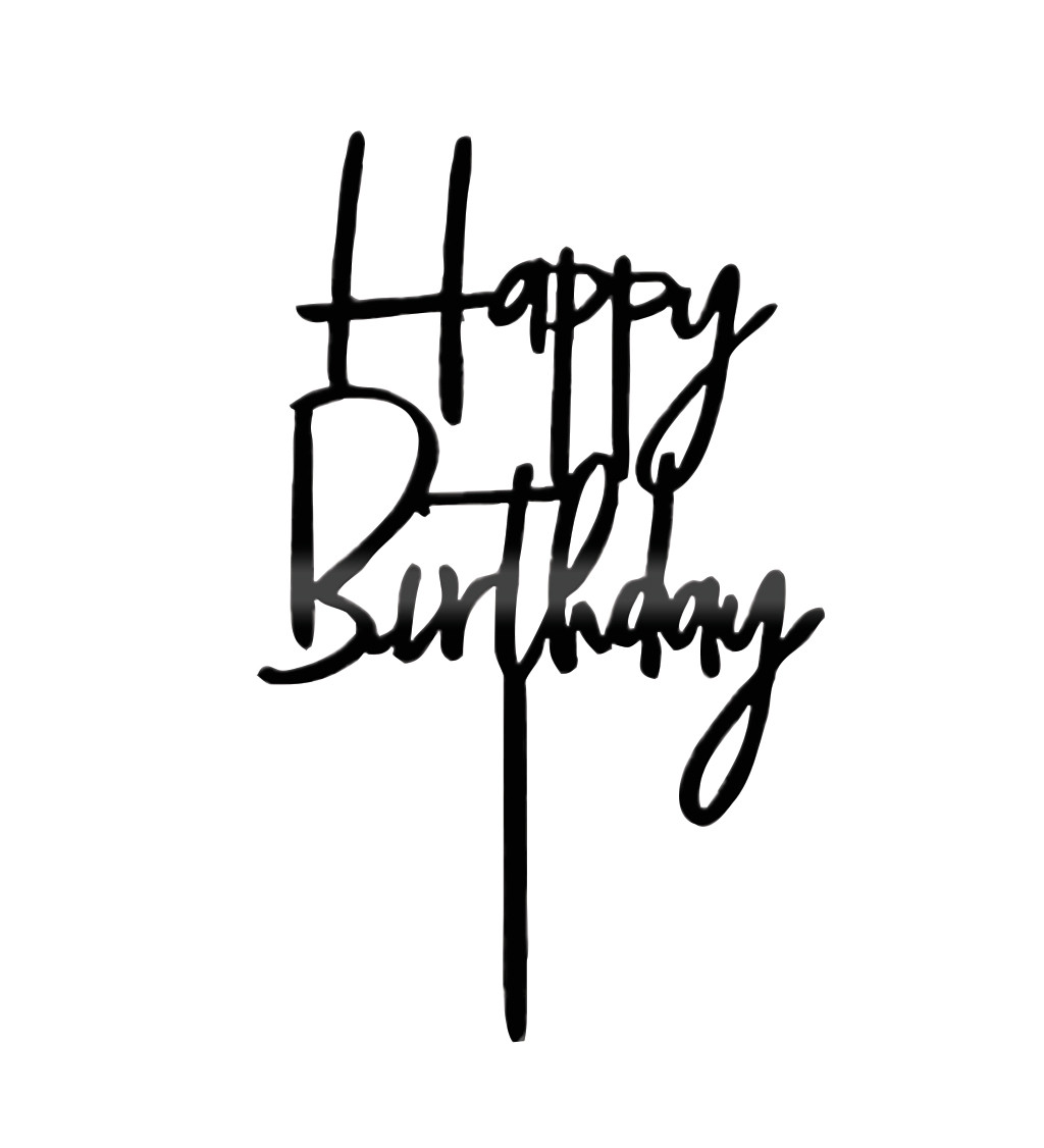 Tortafedő "Boldog születésnapot" - fekete