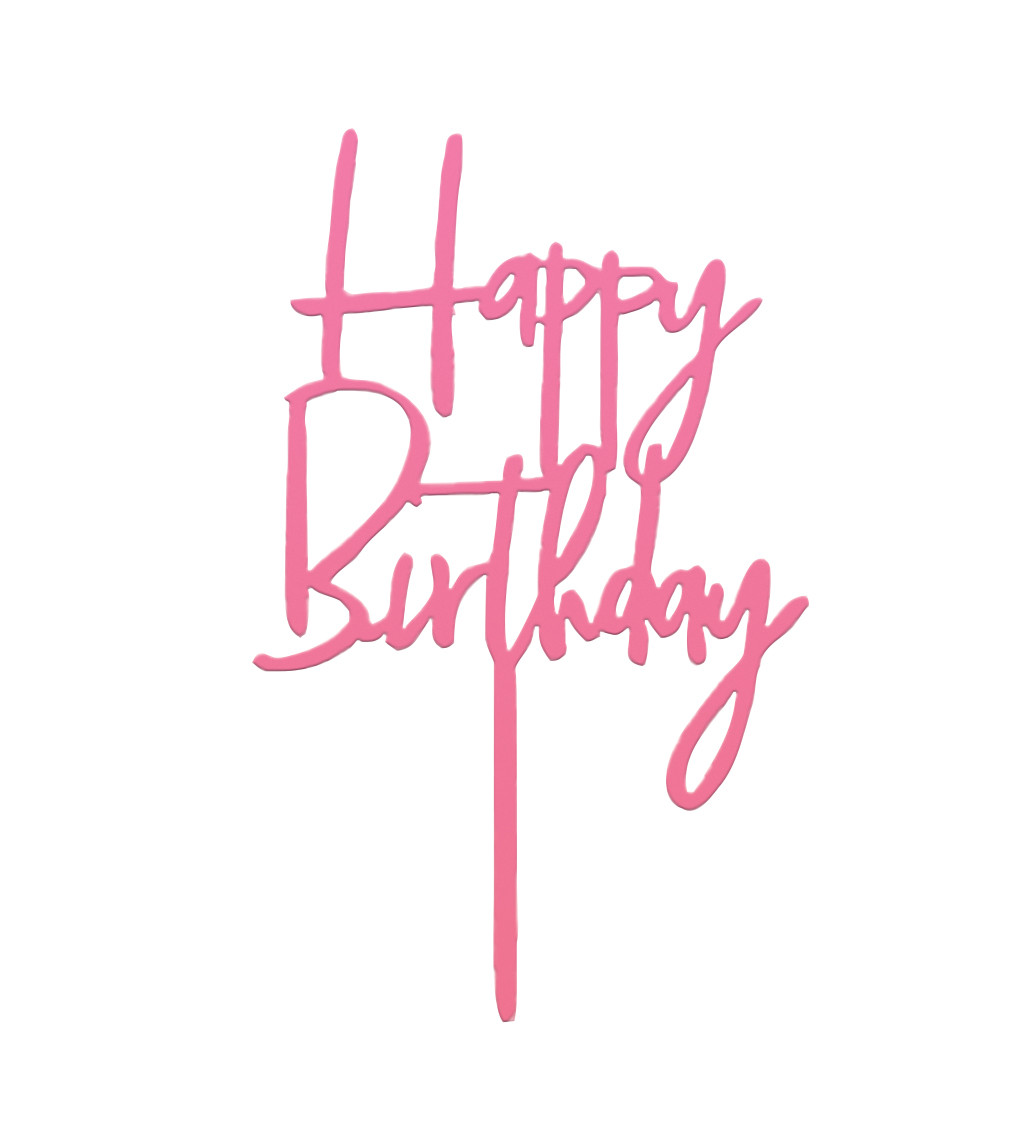 Tortafedő "Boldog születésnapot" - rózsaszín