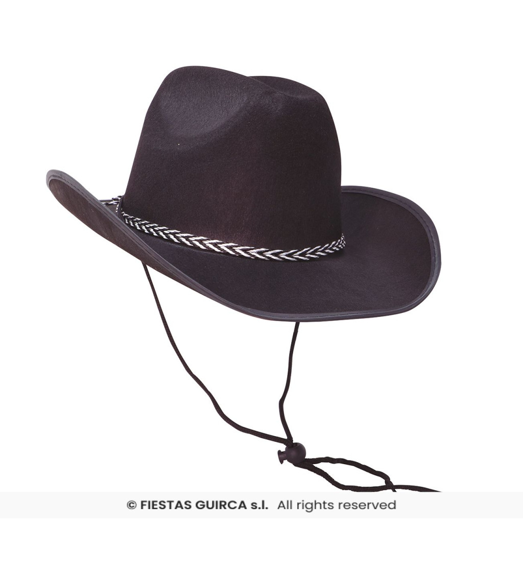 Fekete filc cowboy sapka