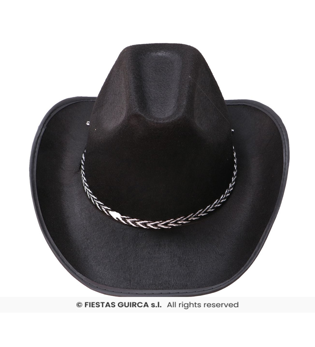 Fekete filc cowboy sapka
