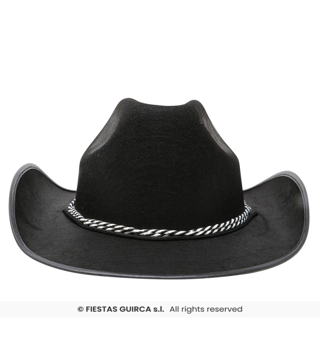 Fekete filc cowboy sapka