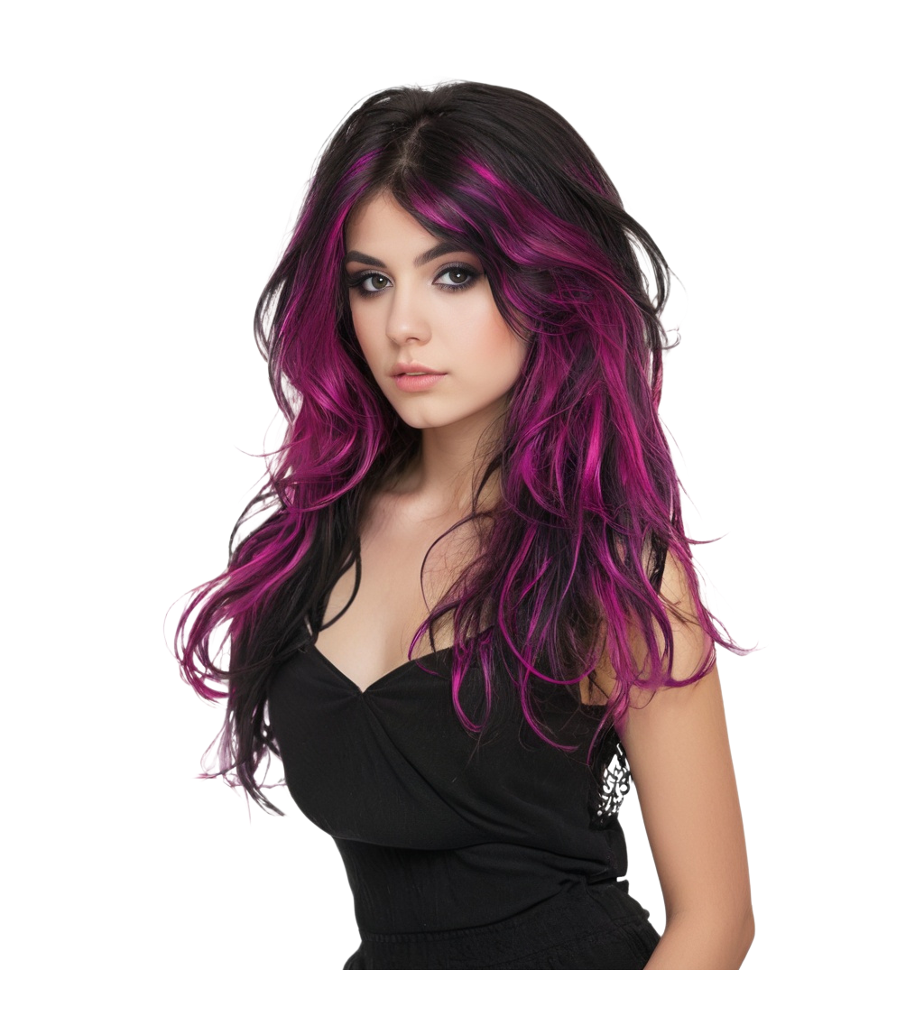 Női paróka – rózsaszín melír