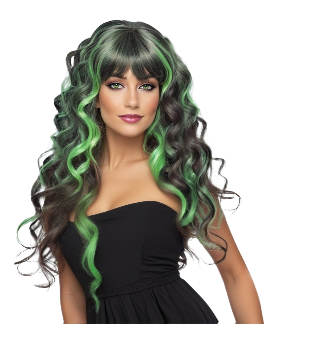 Női paróka – zöld melír