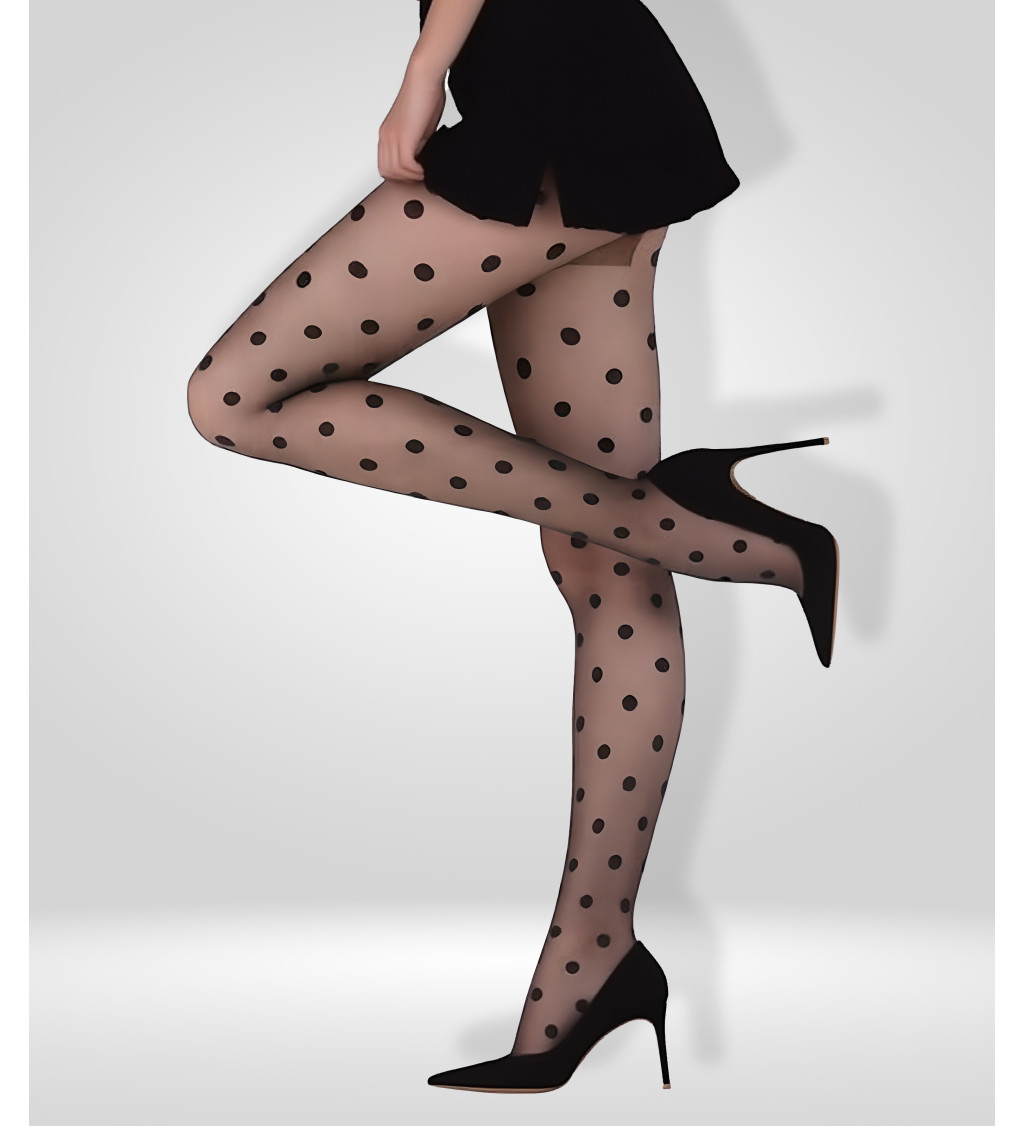 Pöttyös harisnyanadrág – fekete