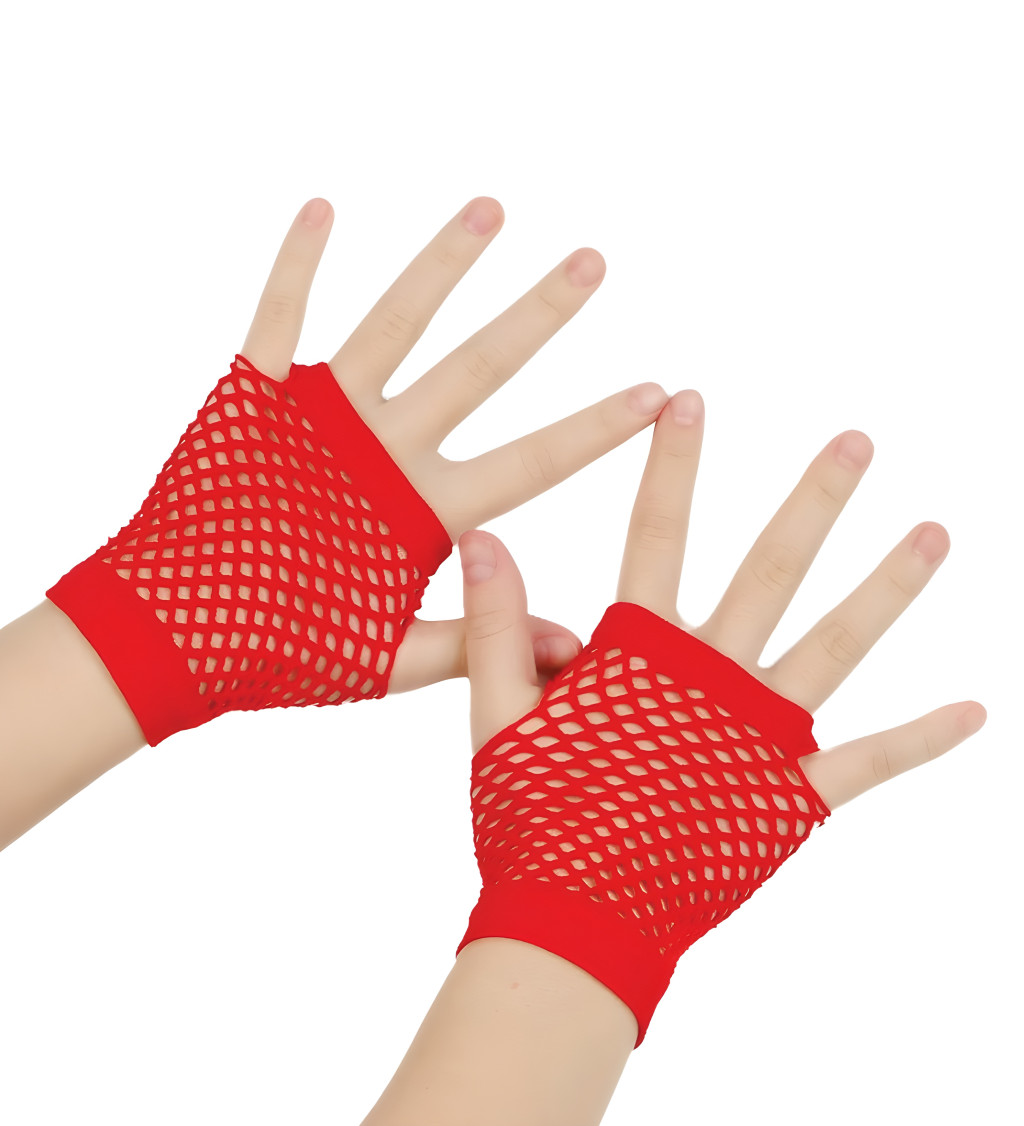 Rövid hálós kesztyű – piros