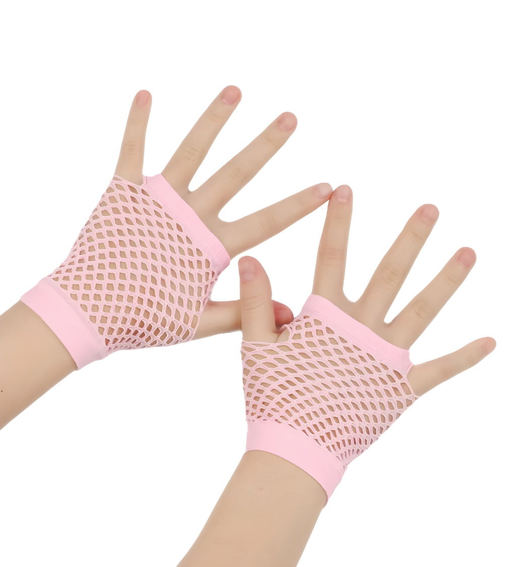 Rövid hálós kesztyű – rózsaszín
