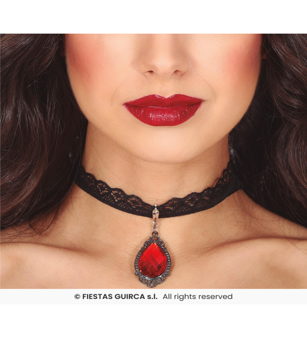 Choker nyaklánc rubinnal