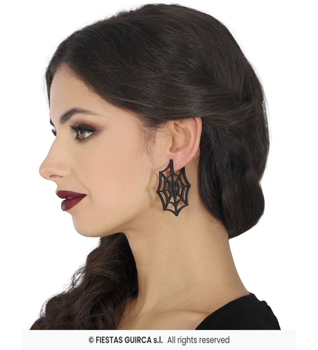 Fekete pókhálós fülbevalók