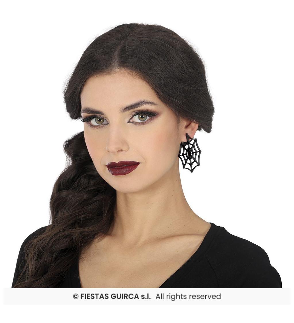 Fekete pókhálós fülbevalók