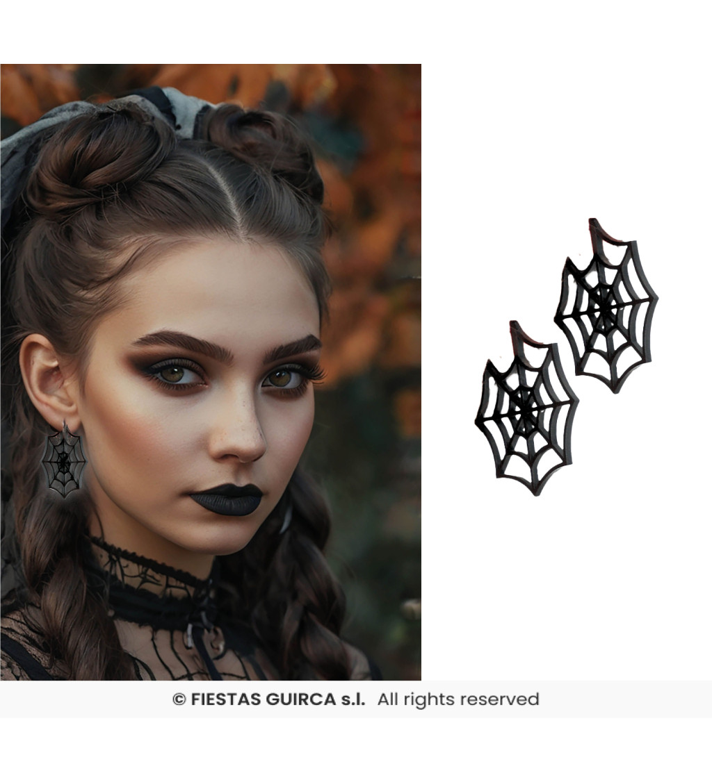 Fekete pókhálós fülbevalók