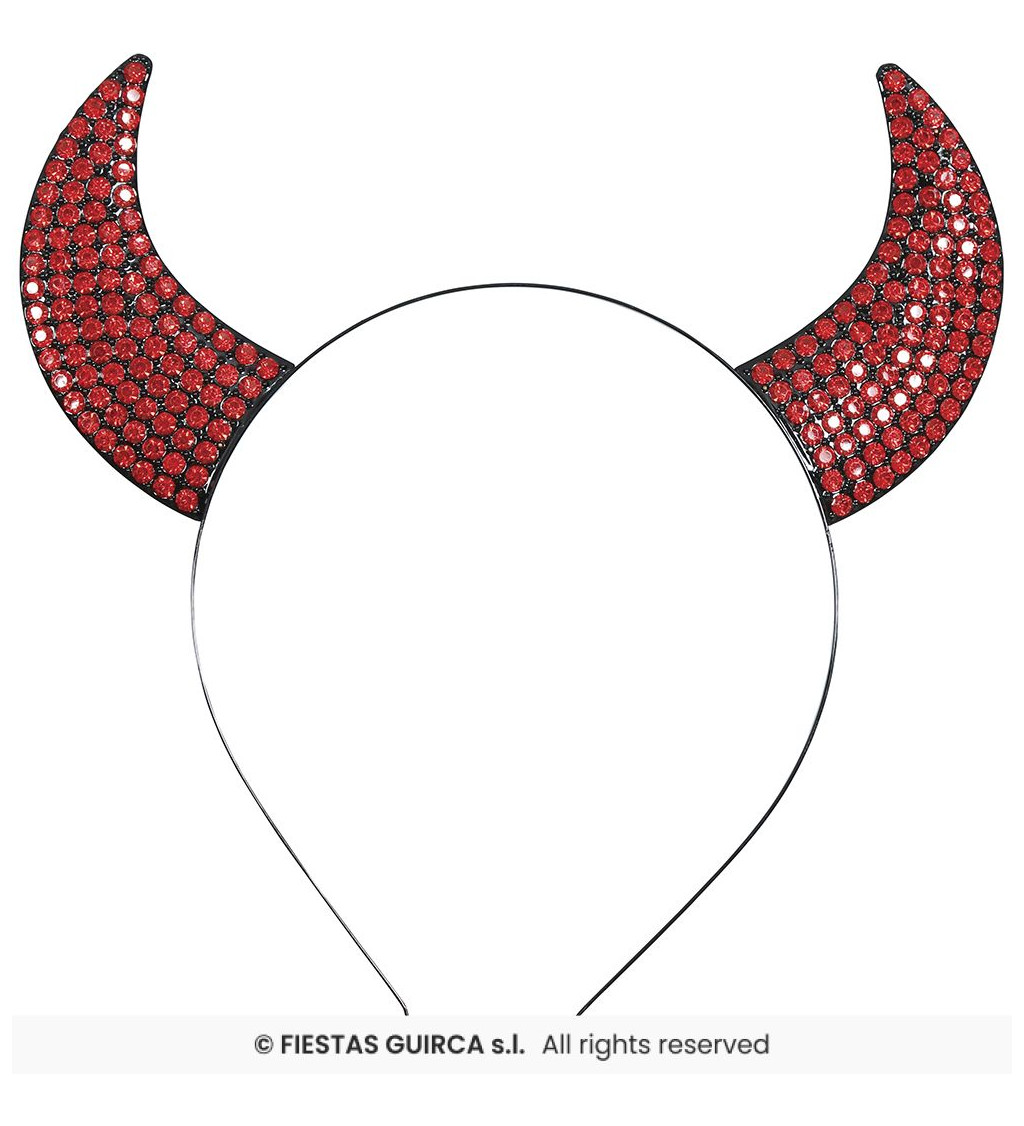 Fejpánt szarvakkal és piros kövekkel