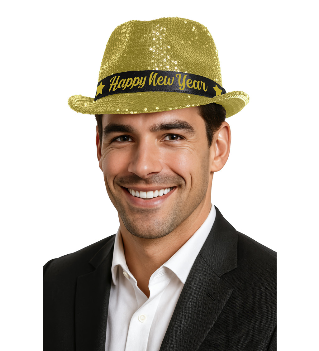 „Happy New Year” arany flitteres kalap