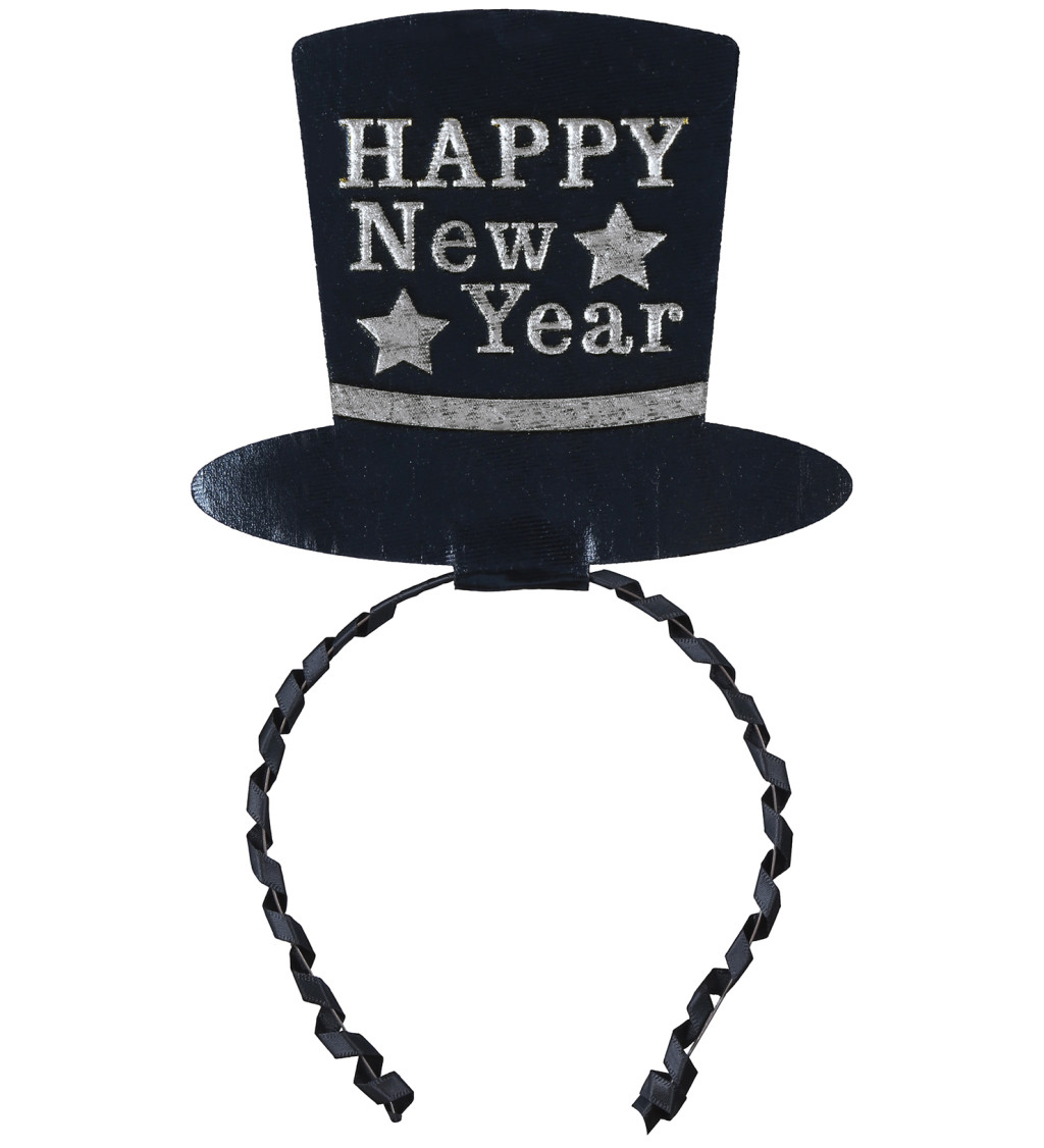 Ezüst „Happy New Year” fejpánt