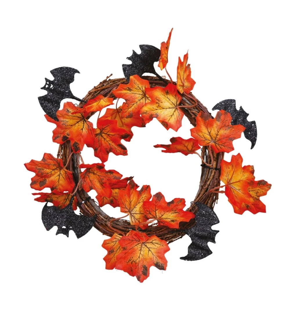 Halloween levelekből készült korona