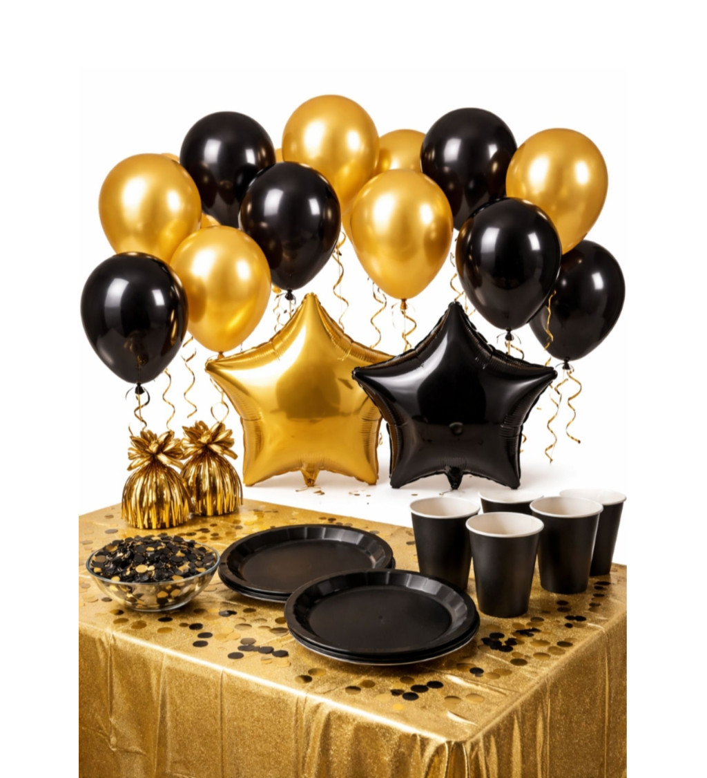 Fekete‑arany party szett