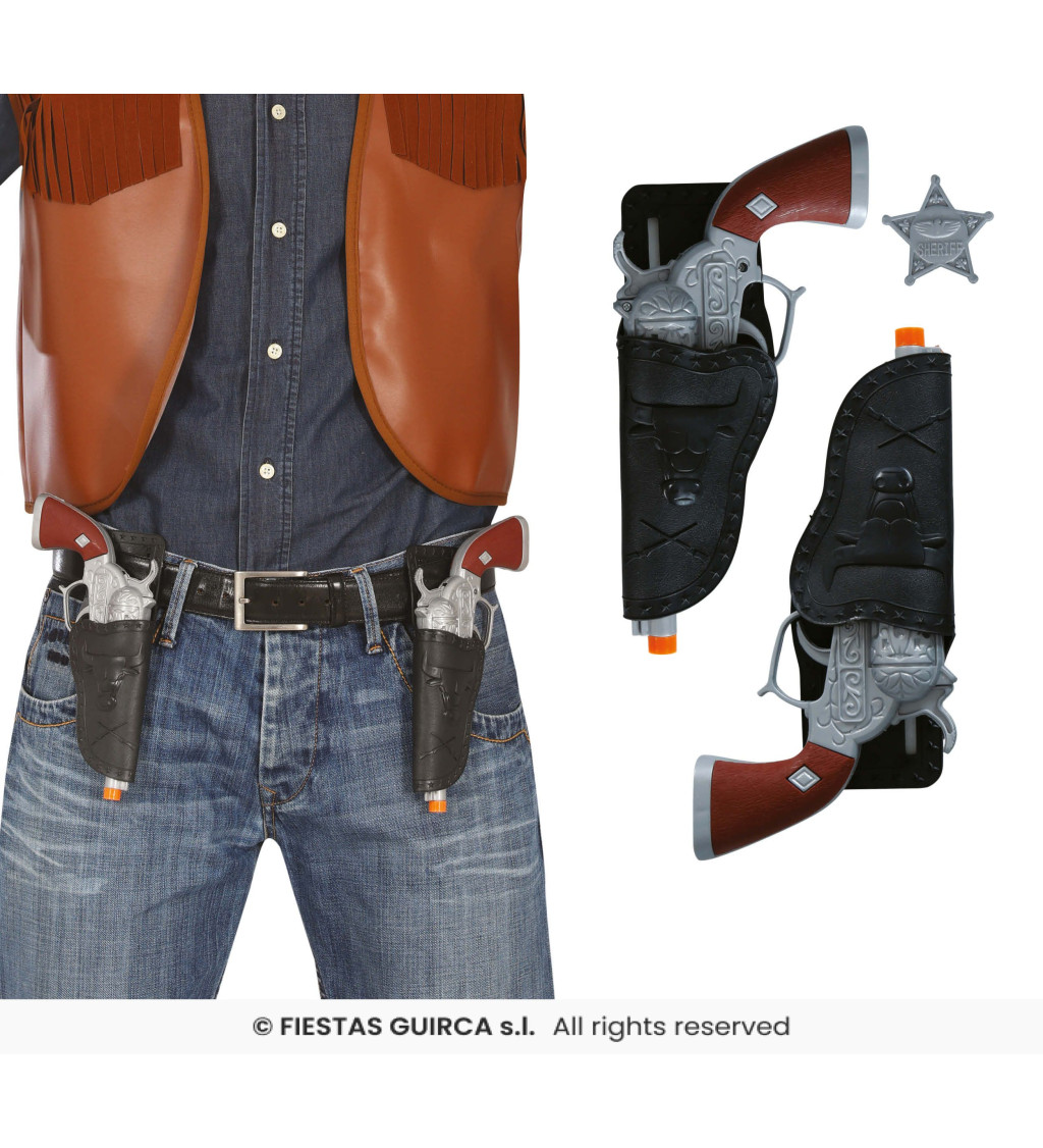 Cowboy pisztolyok tokkal – 2 db